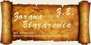 Zorana Blažarević vizit kartica